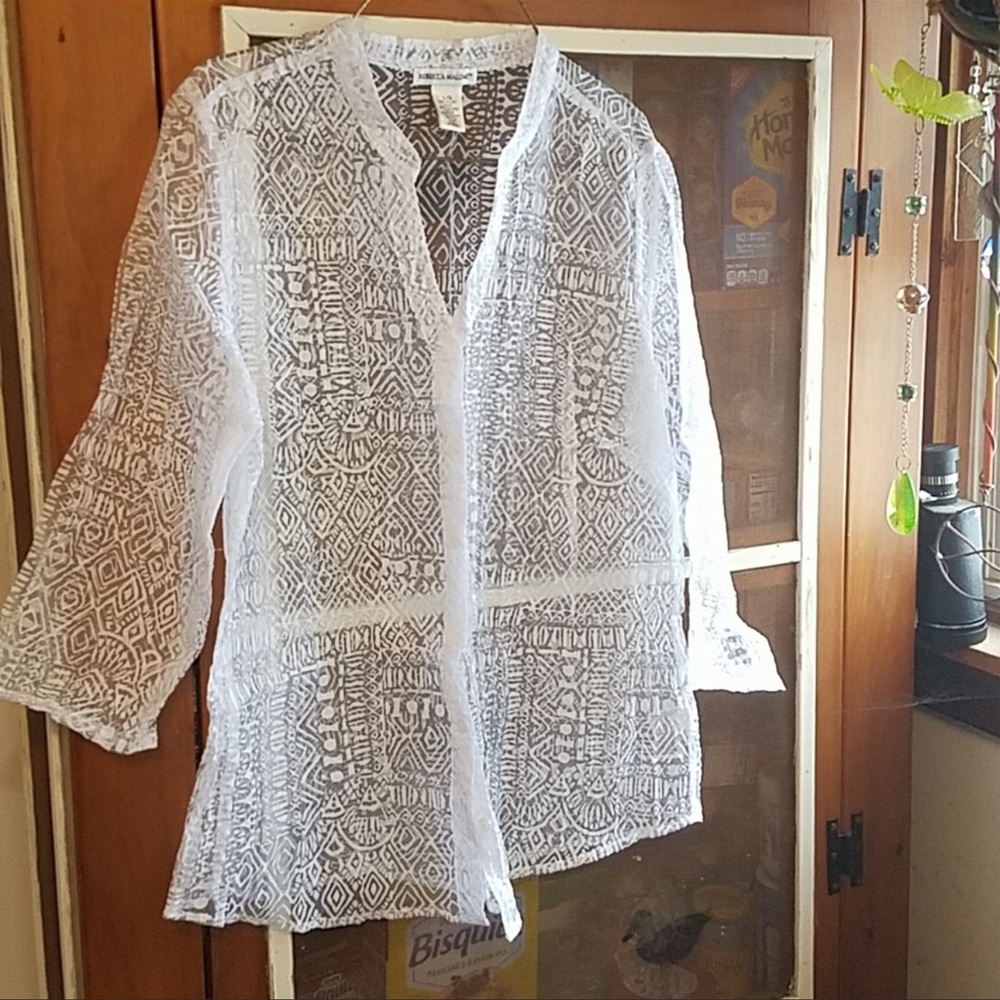 Womans Blouse Bathingsuit Cover Up L
